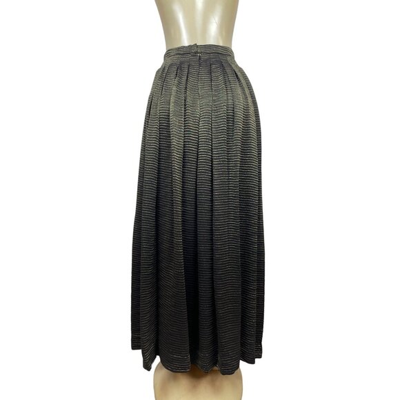 Vintage 80s Women's Gold Lame Maxi Skirt Sz XS - Picture 4 of 8